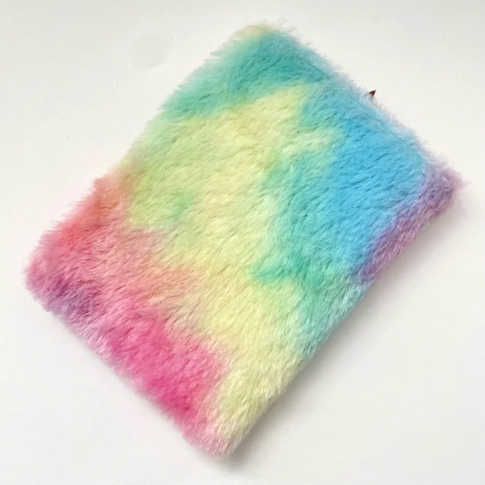 Girls Rainbow Fuzzy Teddy Unicorn Notebook - For Magical Adventures, Gre… - Picture 5 of 7